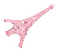 JEWEDECO Souvenir Collection Cake Topper Eiffel Tower Centerpiece Architecture Model Table Decor Home and Office Decor Landmark Building Figurine Pink