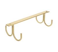 JEWEDECO Space-Saving Kitchenware Rack Iron Utensil Organizer with Gold Hooks Rust-Resistant Hanging Holder for Cabinet Kitchen Utensils Storage