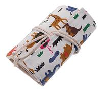 JEWEDECO Space-Saving Pencil Roll up Case Portable Canvas Pouch for Art Supplies for Organizing Pencils Brushes and Stationery Scratch-Resistant Design for Students and Artists