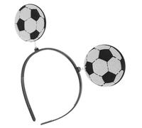 JEWEDECO Sports Party Headband for Adults White Fabric Hairband with Smooth Surface and Non-slip Design Stylish and Unique Sports Ball Shaped Headband and Stage Performance