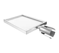 JEWEDECO Stainless Steel Double-Sided Portrait Sign Frame for Retractable Belt Stanchions, Vertical Queue Barrier Sign Holder with Portrait Top Stand for Office and Airport Queue Management