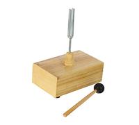 JEWEDECO Steel Tuning Fork with Rubber Mallet and Wooden Resonance Box Acoustic Teaching Prop for Physics Sound Experiments and Instrument Tuning Rust Design