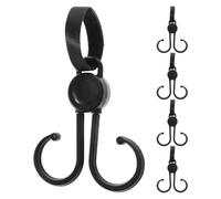 JEWEDECO Stroller Hooks Versatile Stroller Shopping Bag Holder 5pcs and Groceries for Hanging Diaper Bags Sturdy Abs Plastic for Indoor and Outdoor Use