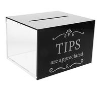 JEWEDECO Suggestion Simple Secure Acrylic Versatile Lock with Box and Design, Black Stylish Storage Container Money Lock Box for Bartenders and Restaurants Cash