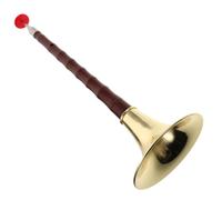JEWEDECO Suona Practice Wind Instrument Set Traditional Plastic Suona Horn with High Strength Abs Resin for Beginner Music Practice Gold Finish
