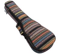 JEWEDECO Thicken Padded Ukulele Case Concert Ukulele Bag Lightweight Polyester Cotton with Soft Interior and Small Zipper Bag Colorful Wave Style Design Stylish and Generous for Outdoor Use