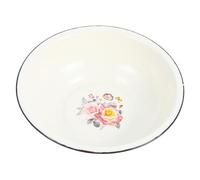 JEWEDECO Thickened Enamel Iron Bowl Vintage Style Safe and Reliable Material Smooth Surface Assorted Colour 24cm Height Household Kitchen Mixing and Washing Container Random Style