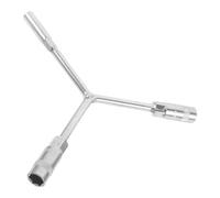 JEWEDECO Tire Wrench Tool Y-Type 10mm 12mm Alloy Steel Long Arm Socket Wrench 6-Point Spanner for Car Motorcycle Tire Valve Stem Remover Puller