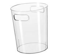 JEWEDECO Transparent Pet Multi-functional Waste Storage Bin with Handle Practical Household Trash Can for Office and Living Compact Desktop Rubbish Bucket Easy to Use and Design