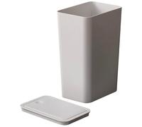 JEWEDECO Trash Can Kitchen with Lid, Small Trash Bin, Narrow Bathroom Trash Can for Office Use and Any Other Room, White Plastic