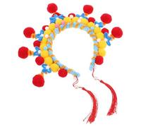 JEWEDECO Twistable Plush Peking Opera Headband Elegant Pompom Design, Comfortable Wear for Traditional Theatre Performances and Stage Shows, Chinese Classical Opera Hair Accessories