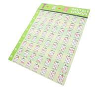 JEWEDECO Ukulele Chord Poster with Pvc Sticker and Glue Material for Music Theory Learning, Featuring Chord Diagrams, for Beginners, Teachers, and Students Green Colour Ukulele Accessory