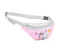 JEWEDECO Unicorn Fanny Pack for Boy Girl Cute Cartoon Waist Bag for Girls for Travel Shopping Daily Use and Outings Adorable Design with Compact