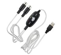 JEWEDECO USB Midi Interface Cable with Built-in Driver Metal Keyboard Adapter Cable for Music Editing Compatible with Computer and Electronic Musical Instruments for Studio and Live Sound