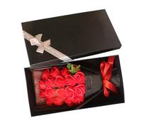 JEWEDECO Valentine’s Day 18pcs Red Soap Rose Bouquet Box, Scented Artificial Rose Flowers for Mother’s Day, Birthday, Home Decoration and Bath Use