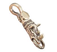 JEWEDECO Vintage Brass Rhino Pendant Keychain Charm Durable Animal Ornament for Stylish Bag Decoration Unique Hanging Animal Accessory Eye Catching Retro Design