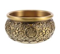 JEWEDECO Vintage Copper Buddha Cup Decorative Bowl with Unique Design for Home Decor, Featuring Financial Growth and Good Luck Symbolism, as A Feng Shui Cornucopia Offering Bowl
