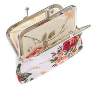 JEWEDECO Vintage Design Women for Multi-functional Floral Purse Canvas Compact Wallet with Double-layer Change Pouch for Everyday Use