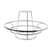 JEWEDECO Vintage Iron Wire Pendant Lamp Shade Holder for E27 Bulb with Stable Wire Cage Frame, Silver Colour, Versatile Hanging Ceiling Light Fixture for Home Lighting and Living Rooms