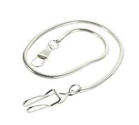 JEWEDECO Vintage Silver Snake Chain Pocket Watch Chain Clip Metal Alloy Thick Twisted Pendant Accessory for Men’s Vest Watch Supplies