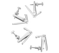 JEWEDECO Violin Fine Tuners 4pcs Set for 1/2 1/4 Size Violins Metal String Adjusters Replacement Parts for Beginner and Professional Musical Instruments Silver