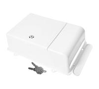 JEWEDECO Wall Mount Post Box Suggestion Collect Bin 13.56x10.41x3.93in Easy to Install Multi-function Plastic and Metal White Classic Rural Modern Exterior Decor Commercial