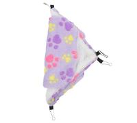 JEWEDECO Warm Plush Hamster Hanging Hammock Bed for Small Animals and Guinea Pigs, Easy to Clean Purple Double Layer Pet Sleeping Pouch for Cage Use