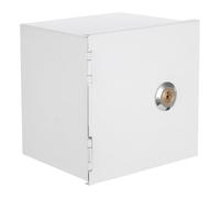 JEWEDECO Waterproof Lockable Outdoor Socket Box with Iron Material and Silver Finish, 86 Type Electrical Outlet Cover for Communities and Other Locations, Sturdy Weatherproof Charging Box