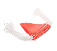JEWEDECO Waterproof Pvc Safety Flag String with Wind Resistant Triangular Bunting for Construction and Garden Use, Red Roadwork Alert Flag for Outdoor Safety and Visibility