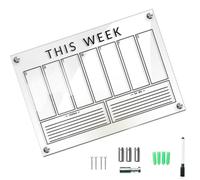 JEWEDECO Weekly Planner Board Hanging Memo Board Simple Design Reminder Easy to Install for Office and Café