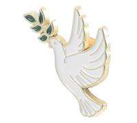 JEWEDECO White Peace Dove Brooch Pin with Olive Branch Alloy Metal Symbolizing Peace and Harmony Personal Charm for Women Daily Life and Parties Accessories for Backpacks and Pencil Cases