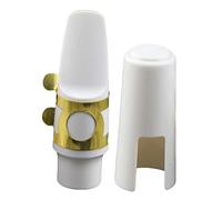 JEWEDECO White Resin Saxophone Alto Head Ligature Natural Tone Replacement Accessory for Musical Instruments