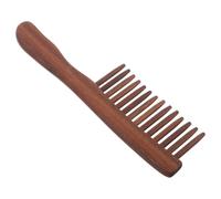 JEWEDECO Wide Tooth Hair Comb Wooden Wide Tooth Comb Trigger Point Massager Tool Gua Sha Scalp Tool Wooden Massage Coffee