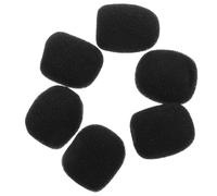 JEWEDECO Windscreen for Lavalier Lapel Microphone and Microphone Protection 6pcs Mini Black Sponge with High Wind Resistance and Wireless Headset Mic for Recordings and Conference
