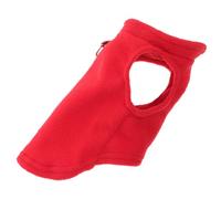 JEWEDECO Winter Dog Vest for Small to Medium Dogs, Polar Fleece Material, Loose Fit Design Keeps Pets Warm in Cold Weather, Solid Red Colour with D-ring Leash Attachment for Easy Walking