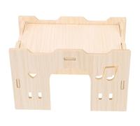 JEWEDECO Wooden Guinea Pig Hideout House for Mouse and Small Pets, Synthetic Material with Intricate Design Providing Safe Environment and Exploration, Stylish Addition to Small Animal