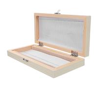 JEWEDECO Wooden Microscope Slide Box 50-Slot Storage Case for Prepared Biology Slides Educational Specimen Holder