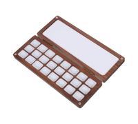 JEWEDECO Wooden Watercolor Paint Palette with Cover Portable Small Paint Box for Travel Lightweight Reusable Case with Separate Wells for Mixing Outdoor Painting and Plein Air Art