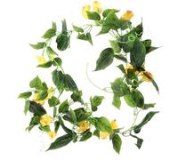 JEWEDECO Yellow Artificial Flower Vine Garland with Realistic Texture Made from Silk Cloth and Plastic, Easy to Clean Decorative Fake Flower Vines for Wedding Decoration and Home Décor