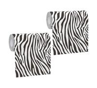 JEWEDECO Zebra Tissue Paper Towels Environmentally Friendly 2 Rolls with Distinctive Animal Print Design Paper Kitchen Hand Towels with High Absorption Performance, for Home and Restaurant
