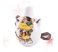 JEWEDECO Zodiac Ocarina Music Instrument Tiger Pattern Ornaments for Home Decor Animal Print