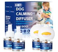 Jeweeio 6 In 1 Dog Calming Pheromone Diffuser (2 Plug in + 4 Refills), Relief Anxiety, Storm Stress & Indoor Behavior Support, 120 Day Long Lasting Refill, Natural Odorless Safe Formula