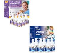 Jeweeio Dog ＆ Cat Calming Diffuser Refills 6 Pack, Relief Anxiety, Storm Stress & Indoor Behavior Support, 180 Day Long Lasting Refill, Natural Odorless Safe Formula