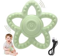 Jeweeio Vibrating Sensory Chew Toys for Autistic Children, Teething Toys for Baby 3-12 Month, 3 Vibration Modes Baby Sensory Toys & Chew Buddy for Autism & Special Needs (Green)