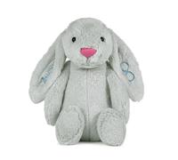 Jeweidea Personalised Bunny Rabbit Soft Toy with Name for Newborns Baby Comfort Plush Toy for Boys Girls for Baby Birthday Gifts Baby Shower Christening Gifts (B-Grey)