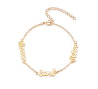 Jeweidea Personalised Names Bracelets for Women with Engraving 2-11 Names Gold Silver Rosegold Bracelets for Girlfriend Mum Jewellery Gifts for Christmas Birthday Valentine's Day