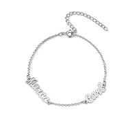 Jeweidea Personalised Names Bracelets for Women with Engraving 2-13 Names Gold Silver Rosegold Bracelets for Girlfriend Mum Jewellery Gifts for Christmas Birthday Valentine's Day