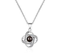 Jeweidea Photo Necklace Personalised Photo Projection Pendant Necklace with Picture Inside Silver Necklace for Her/Women/Girlfriend/Mum Jewelry Birthday Valentines Day