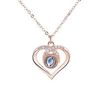 Jeweidea Photo Necklace Personalized Photo Projection Pendant Necklace with Picture Inside Silver Necklace for Her/Women/Girlfriend/Mum Jewelry Birthday Valentine's Day Christmas (B)