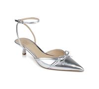 Jewel Badgley Mischka Talasia Pointed Toe Kitten Heels, Silver Metallic, 7 UK